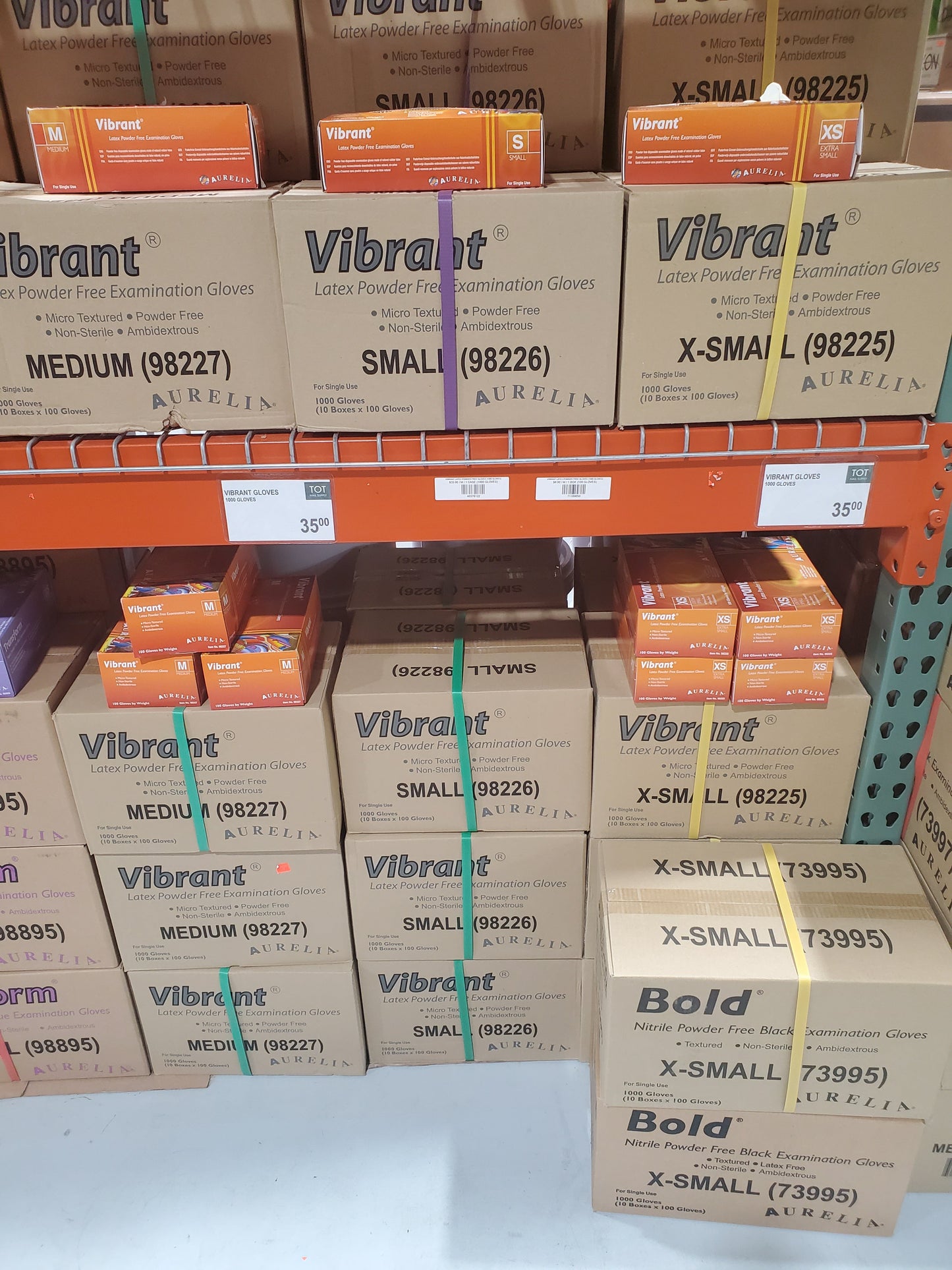 VIBRANT LATEX POWDER FREE GLOVES (1000 PC)
