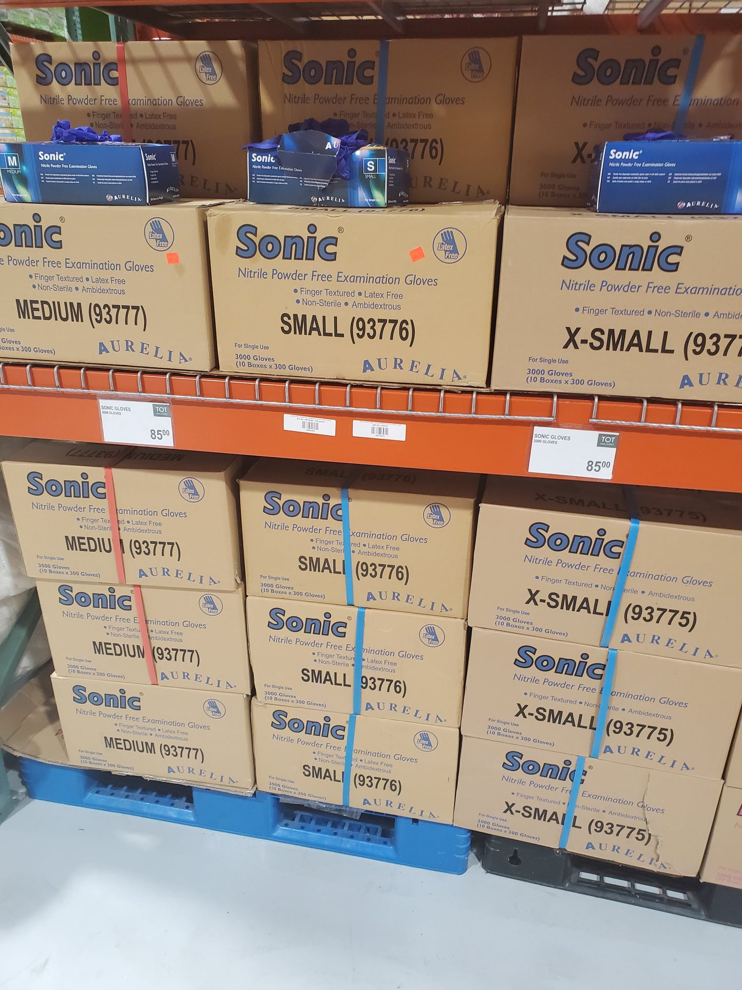 SONIC NITRILE POWER FREE EXAMINATION GLOVES (3000 PC)