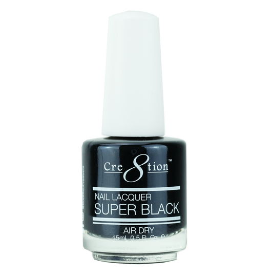 CRE8TION NAIL LACQUER SUPER BLACK (6 PC)