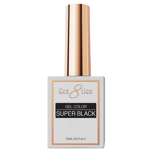 CRE8TION SOAK OFF GEL SUPER BLACK (6 PC)