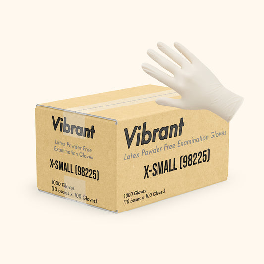 VIBRANT LATEX POWDER FREE GLOVES (1000 PC)