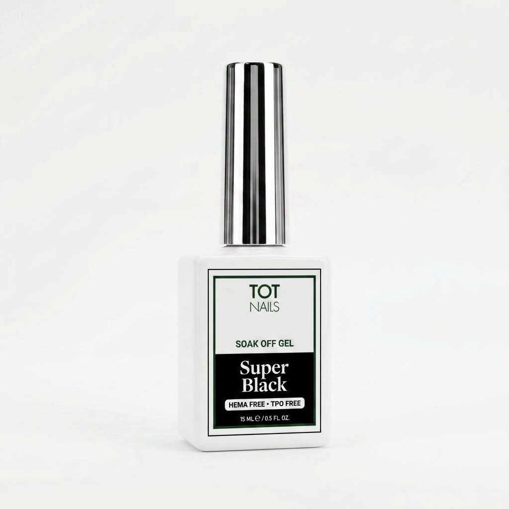 TOT NAILS Soak Off Gel Super Black 15 ML (Box of 12)