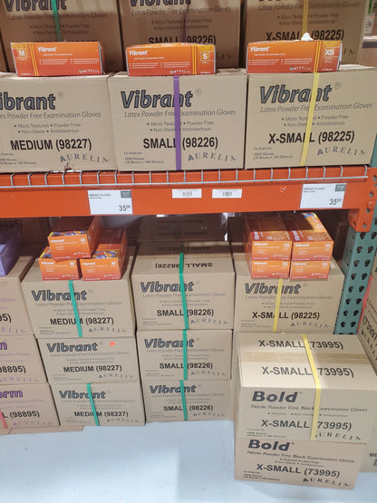 VIBRANT LATEX POWDER FREE GLOVES (1000 PC)