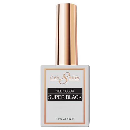 CRE8TION SOAK OFF GEL SUPER BLACK (6 PC)