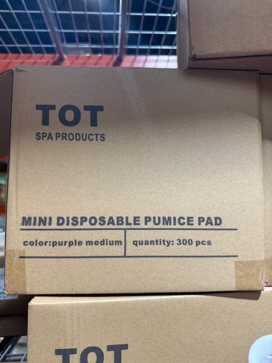 TOT DISPOSABLE MINI PUMICE PAD (BOX-300/1200PCS)