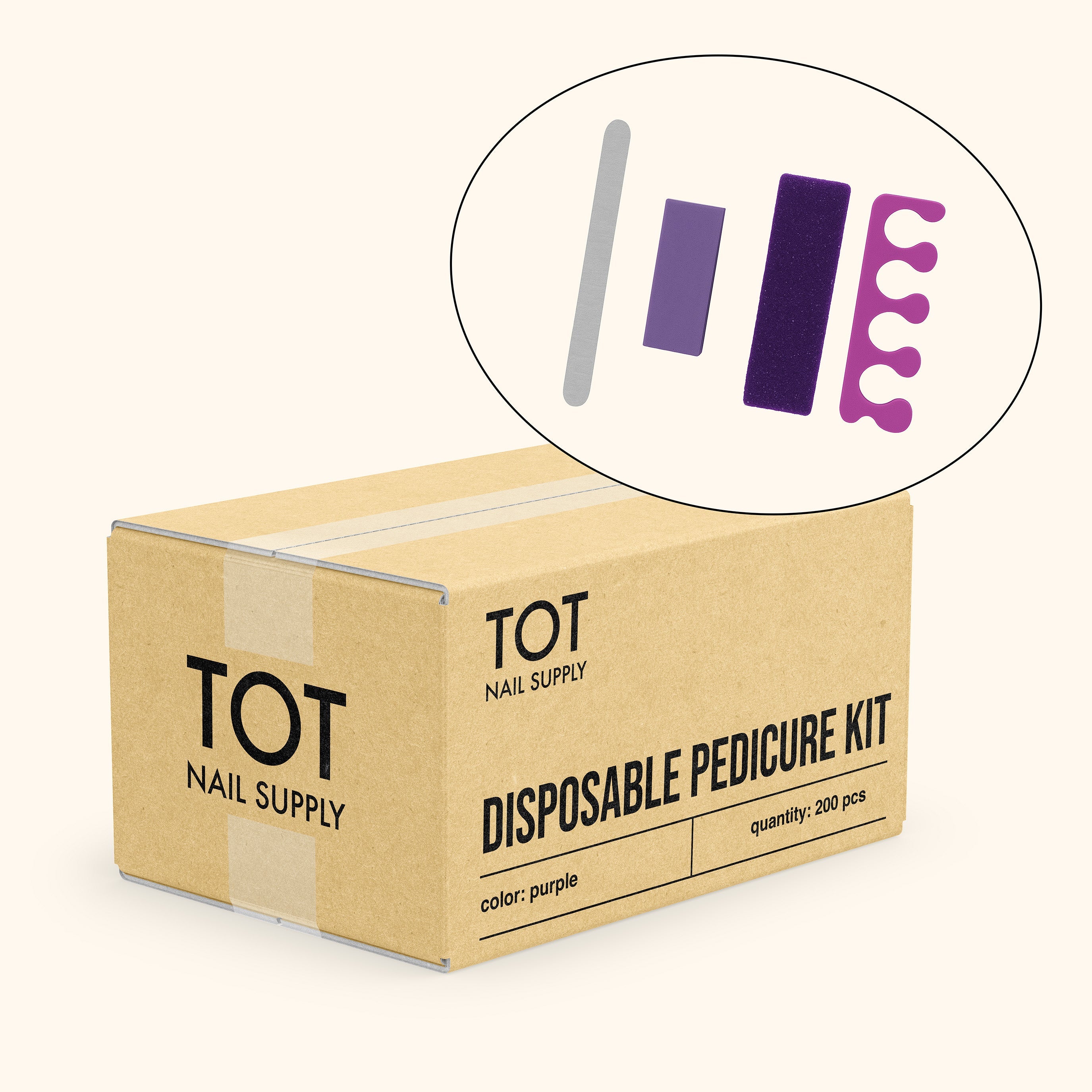 TOT DISPOSABLE PEDICURE KIT (CASE-200 PCS)