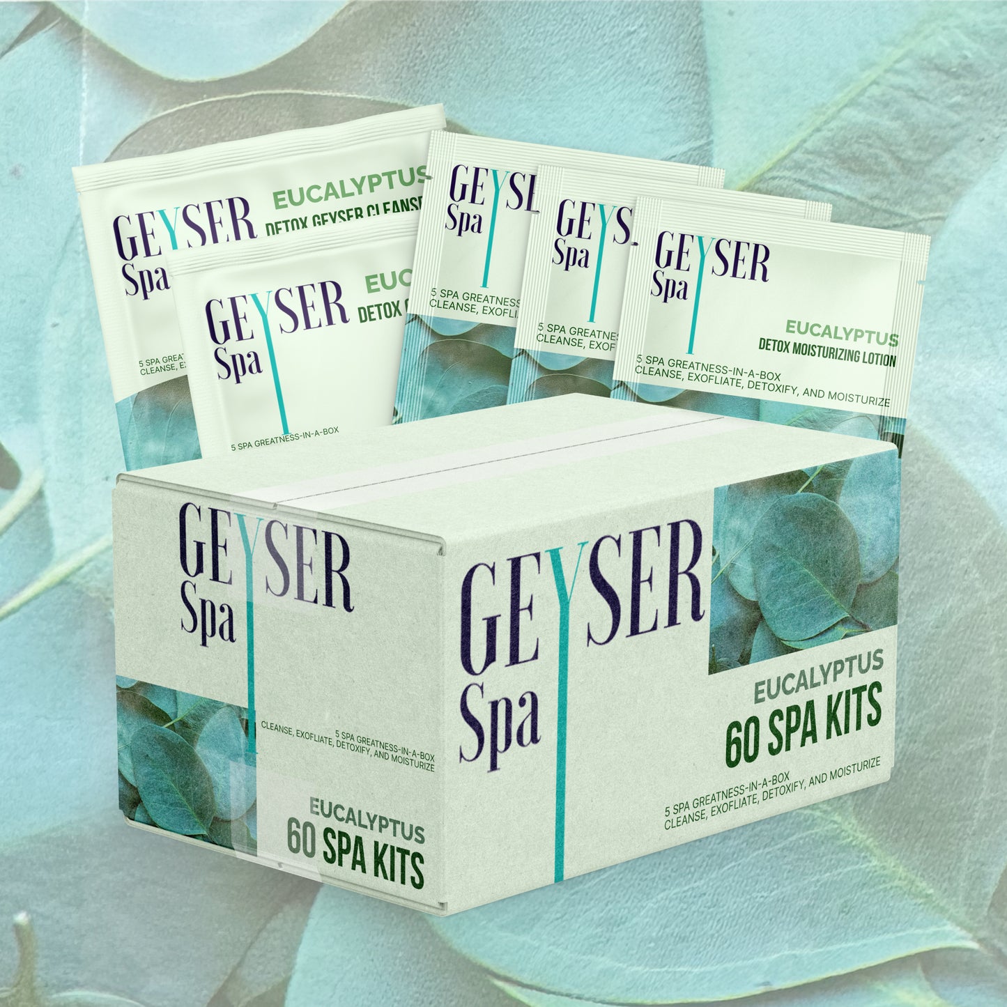 Geyser Spa 5 Step Pedicure Kit Eucalyptus Case