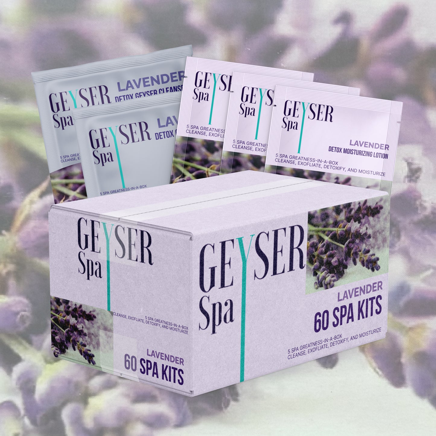 Geyser Spa 5 Step Pedicure Kit Lavender Case