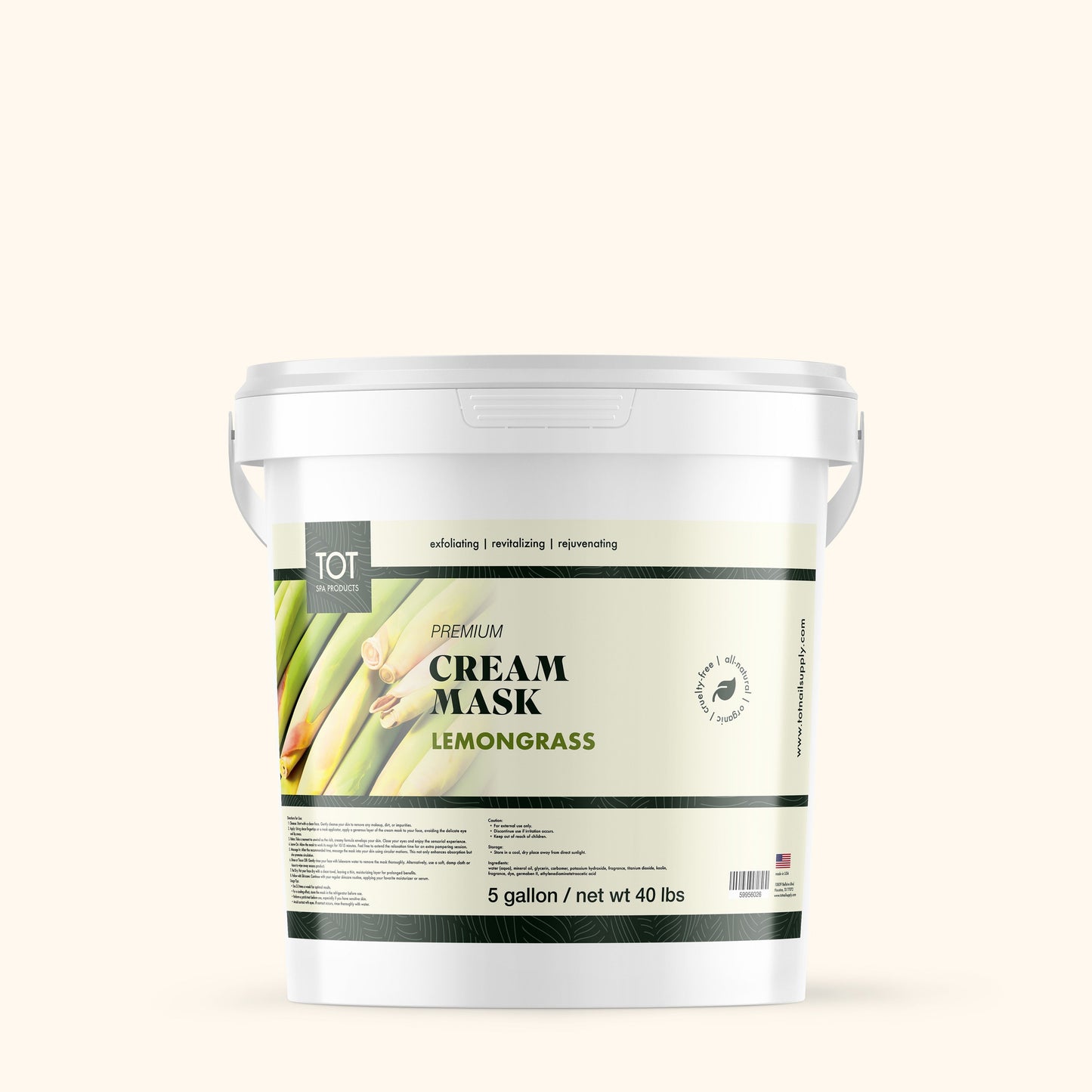 TOT Cream Mask Green Tea 1 Gallon Case